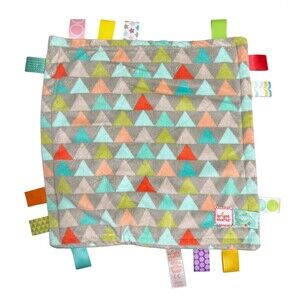 Bright Starts Taggies Baby Lovey Triangles Gray Green 12x12